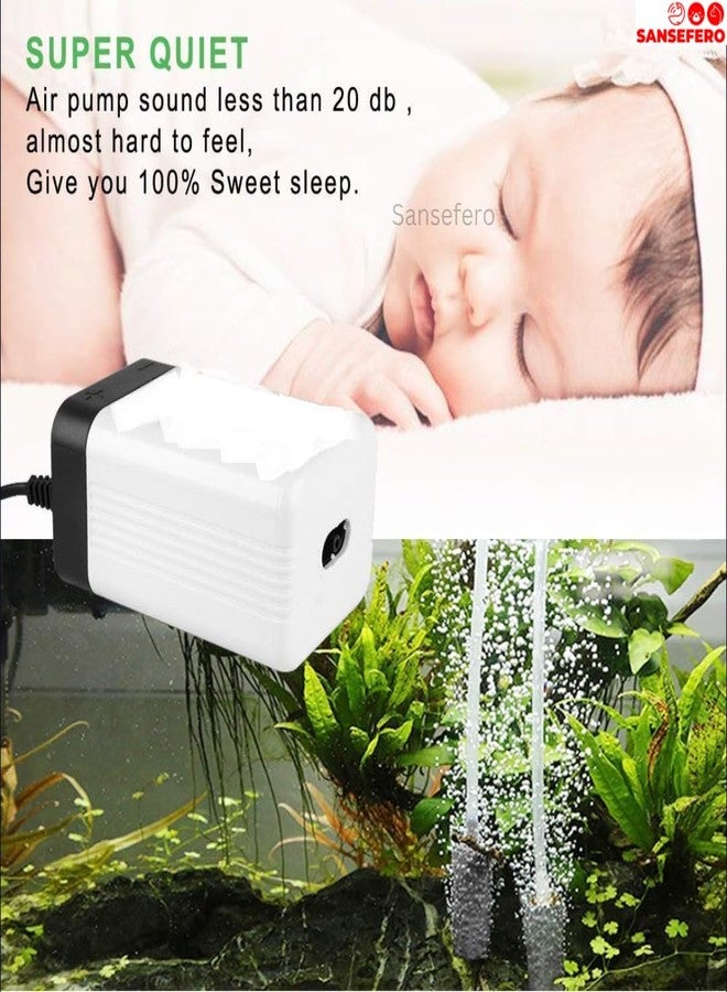 SANSEFERO مضخة هواء أحادية الاتجاه فائقة الهدوء من بريمير بلانتس، مزودة بتدفق هواء قابل للتعديل، مناسبة لأحواض أسماك الزينة، مع أنبوب هواء بطول مترين وحجر هواء واحد (CT-101) أحادي الاتجاه - Image 4